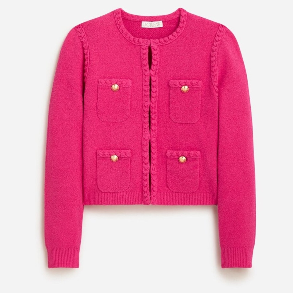 J.Crew Pink Odette Sweater Lady Jacket